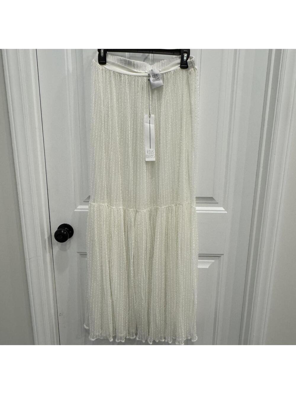 New Lotus Eaters White Sheer Maxi Skirt with Inner Lining